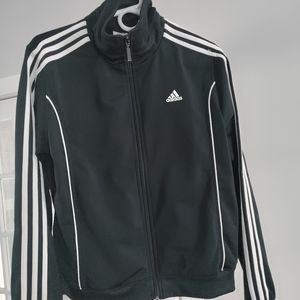 Adidas track zip up jacket black medium